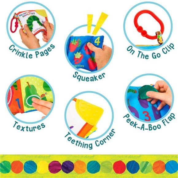 NEW -Let's Count Soft Book - Teething Crinkle Soft Sensory Book for Babies, 5x5" - Picture 3 of 6